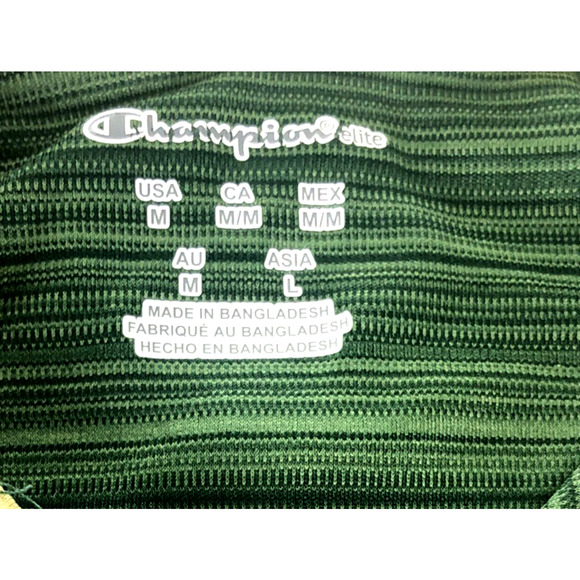 Champion NCAA USF Bulls Men's Polo Shirt Medium Green Striped Short Sleeve - Picture 5 of 10